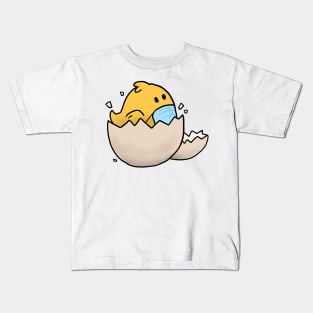 Chick in the egg with face mask happy easter 2021 Kids T-Shirt